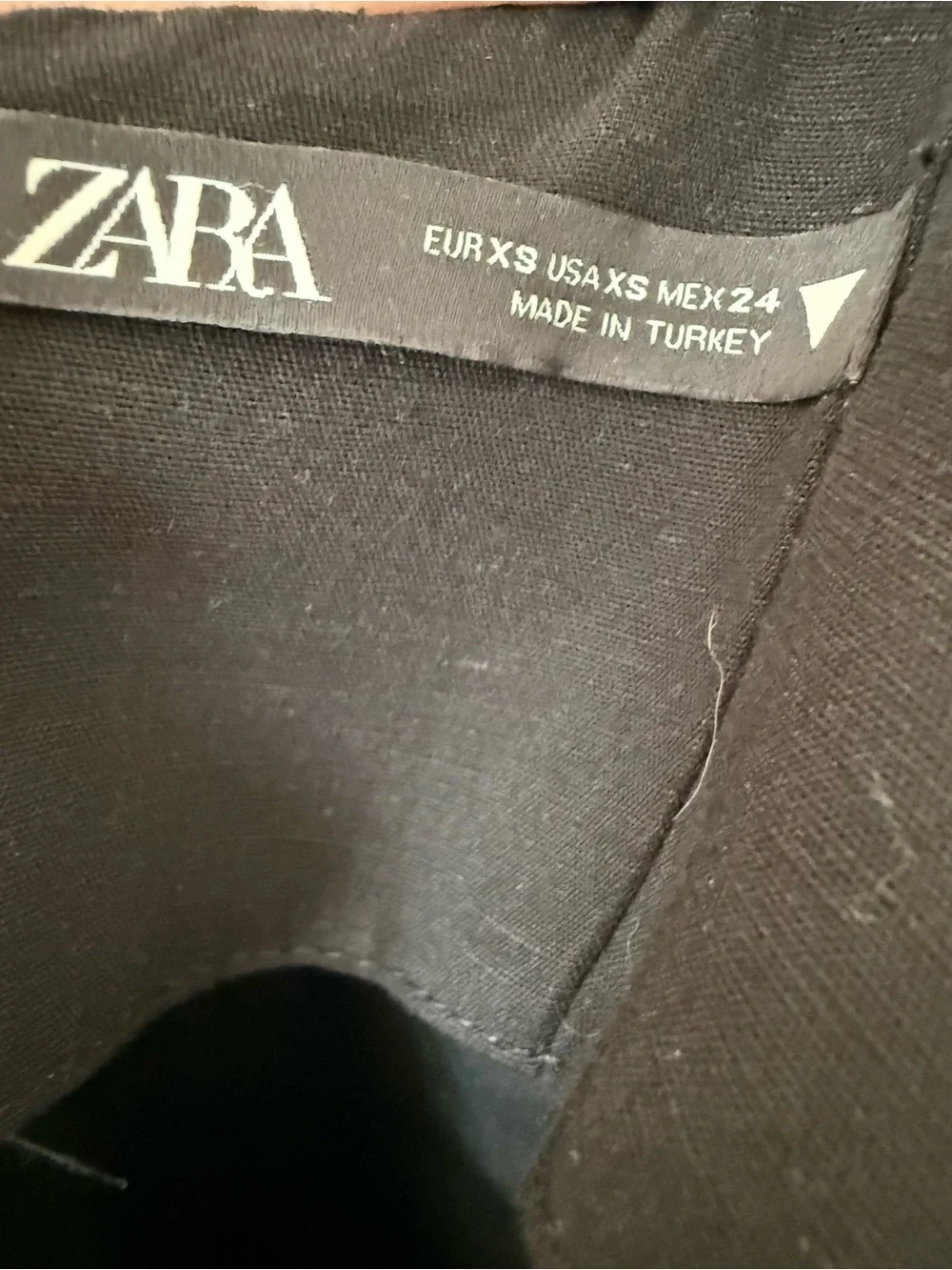 Zara Black Linen Blend Romper Scoop Neck Minimalist Sz XS